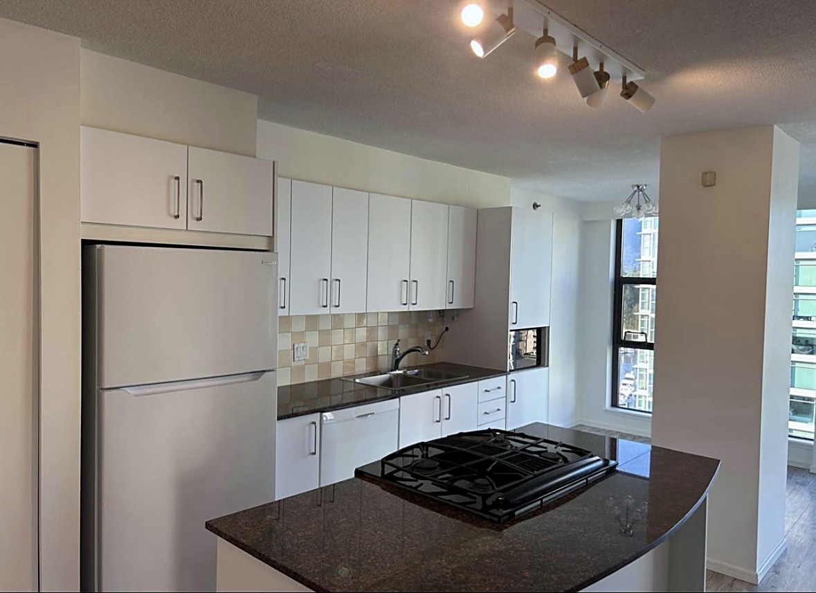 Bright white kitchen after painting